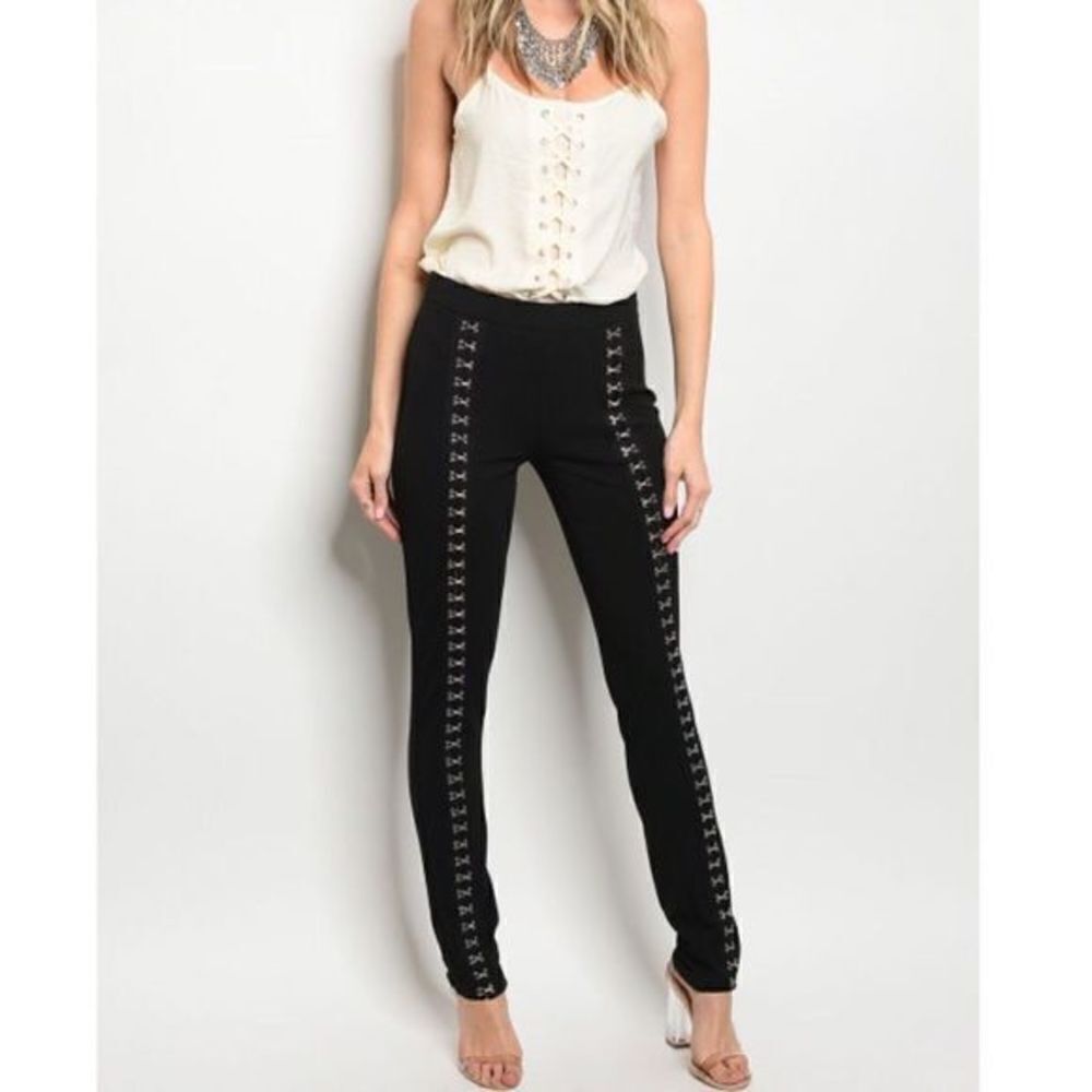 Black Hook & Eye Pants - Picture 2 of 5